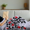 thumbnail image 3 of Fruits Soft Flannel Fleece Blanket, Black Tree with Ripe Red Nutritious Fruit Flourishing Nature Garden Forest Art, Cozy Plush for Indoor and Outdoor Use, 70" x 90", Lilac Black Red, by Ambesonne, 3 of 5