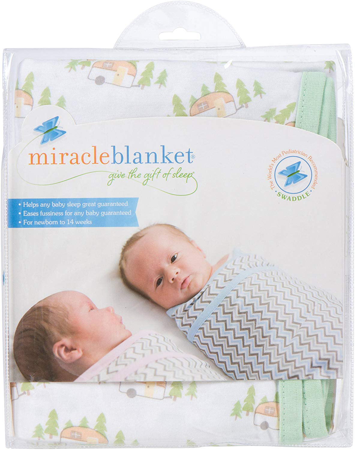 Miracle Blanket Swaddle Unisex Baby Grey Stars Newborn to 14 Weeks