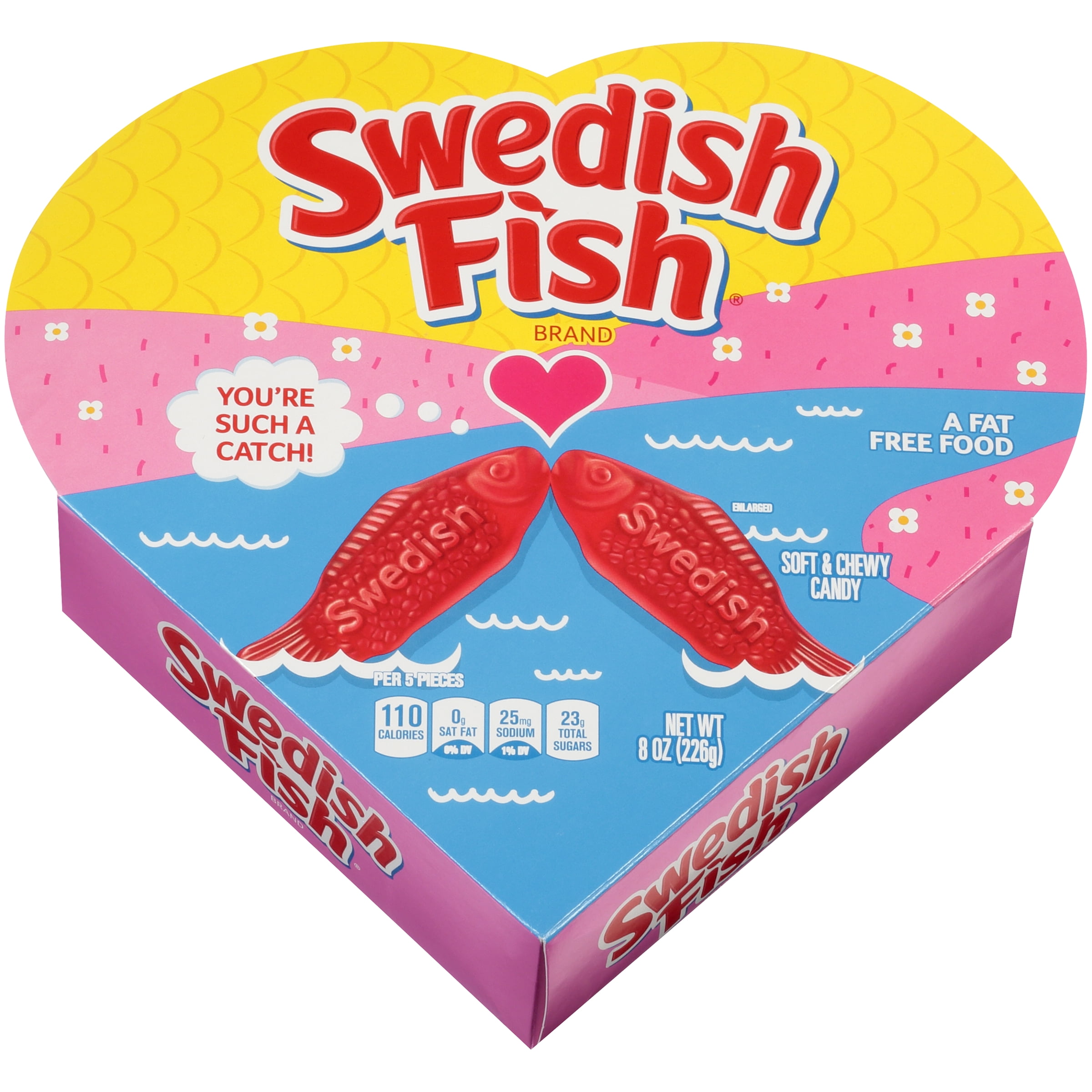 Swedish Fish Valentine's Heart Boxed Candy, 8 Oz.