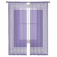 thumbnail image 3 of Purple Greek Key Sheer Curtains 84 Inches Long 2 Panels Set, Window Sheer Curtains for Living Room/Bedroom, Geometric Greece Ancient Farmhouse Geo Light Filtering Rod Pocket Curtain 52'' x 84'' x 2, 3 of 7