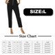 thumbnail image 2 of Pantalones sueltos casuales para mujer, cómodos pantalones de trabajo recortados con bolsillos, cintura alta elástica, pantalones de bolsa de papel, 2 of 5