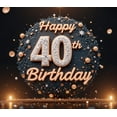 thumbnail image 4 of Glitter Design Happy Birthday Banner Decorative Elements 40th Birthday Celebration Banner for Birthday Party Indoor Decoration Event, 4 of 8