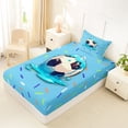 thumbnail image 4 of Castle Fairy Sport Soccer Twin Sheets 3pcs, Blue Ice Cream Drip Bedding,1 Fitted Sheet, 1 Flat Sheet and 1 Pillowcase, 4 of 6