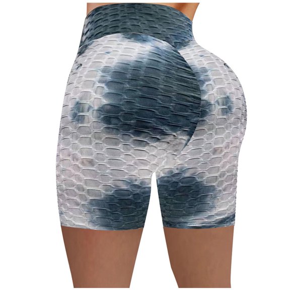 HomeGardon Shorts for Women High Waisted Booty Yoga Shorts Workout Gym Shorts Butt Lifting Running Legging Hot Pants Naughty Scrunch Leggings Textured Bottom Multicolor