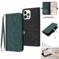 thumbnail image 1 of Mantto Wallet Case for iPhone 12 Pro Max with Magnetic Clasp Card Slots Holder PU Leather Wrist Strap Handbag Shockproof Flip Case, Soft Silicone Drop Resistant Kickstand Folio Cover,Darkgreen, 1 of 9