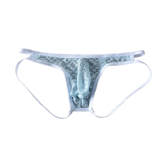 Sous-vêtement pour Hommes en Dentelle Transparente, String Taille Basse, Maille Respirante et Design Confortable
