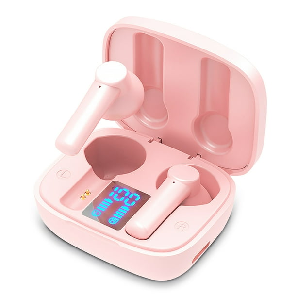 Auriculares compatibles con Bluetooth Auriculares impermeables con cancelación de ruido con compartimento de carga Auriculares inalámbricos TWS, rosa seitruly EL004811-03B