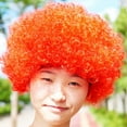 thumbnail image 2 of FYEGRE Afro Wig for Carnival Party Dress Up Funky Wacky Clown Hair with Colorful Fans Accessory Red One Size, 2 of 3