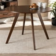 thumbnail image 4 of Baxton Studio Alana 39.40" Round Splayed Legs Dining Table with Assembly Required, Walnut Brown, 4 of 6