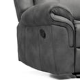 thumbnail image 3 of Furniture of America Gordon Modern Faux Leather Manual Recliner Chair with Glider, Dark Gray, 3 of 5