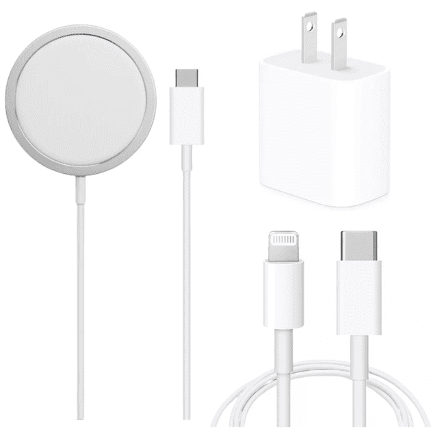 kit cargador inalámbrico BLOOSOM con cubo 20W y cable tipo C para Iphone Carga rápida Blanco