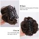 thumbnail image 2 of Pieza de pelo de moño desordenado para mujer, coleteros ondulados y rizados, moño con clip en garra (marrón oscuro), 2 of 5