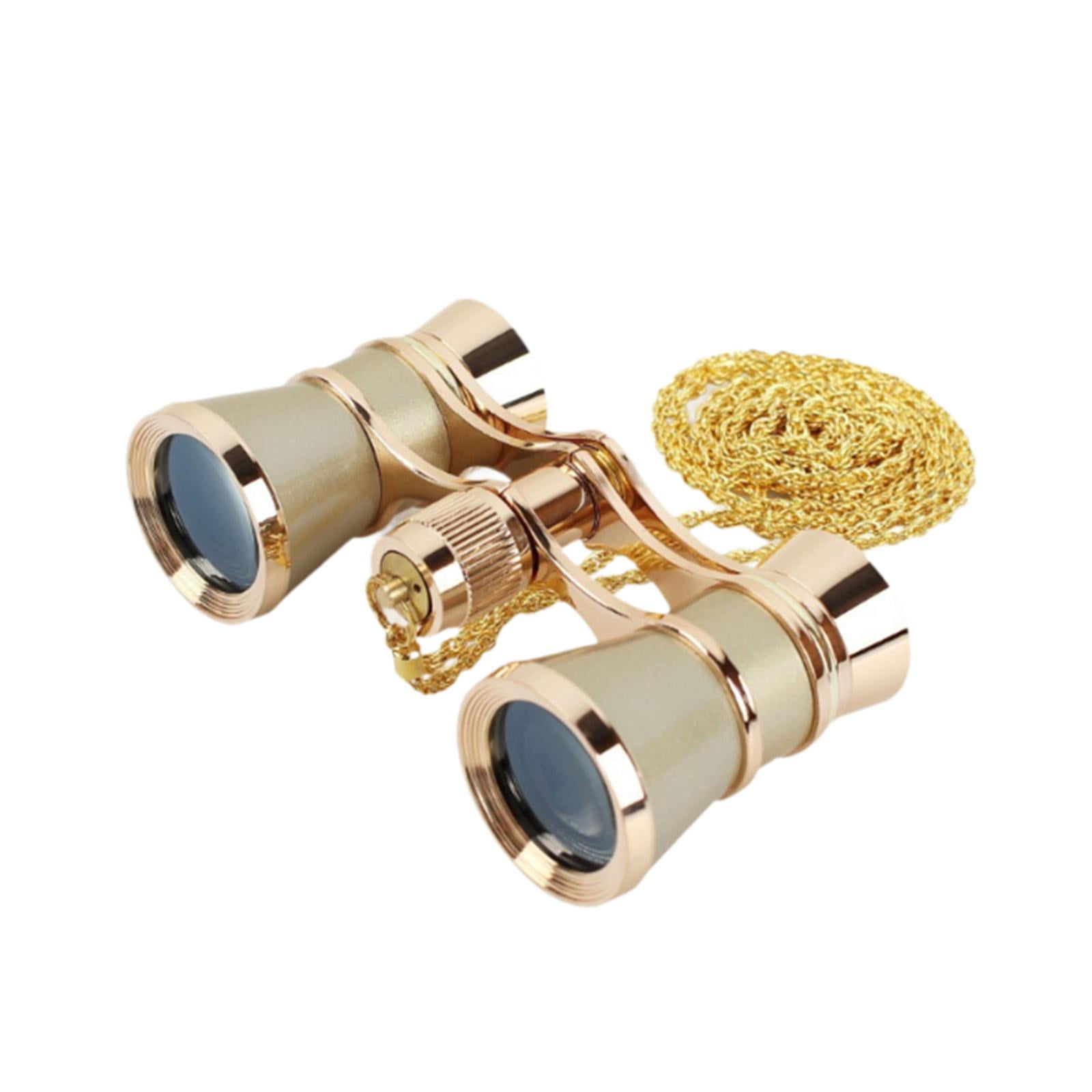 Wzmzjy 3x25 Theater Binoculars Multifunctional Telescope for Travel Musical Concert Gold