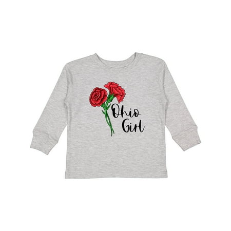 

Inktastic Ohio Girl with Red Carnations Girls Long Sleeve Toddler T-Shirt