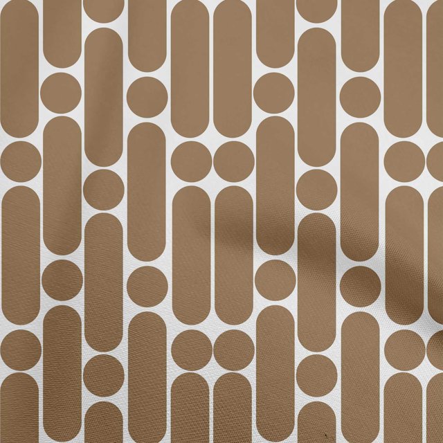 oneOone Cotton Jersey Brown Fabric Geometric Craft Projects Decor Fabric Printed By The Yard 58 Inch Wide