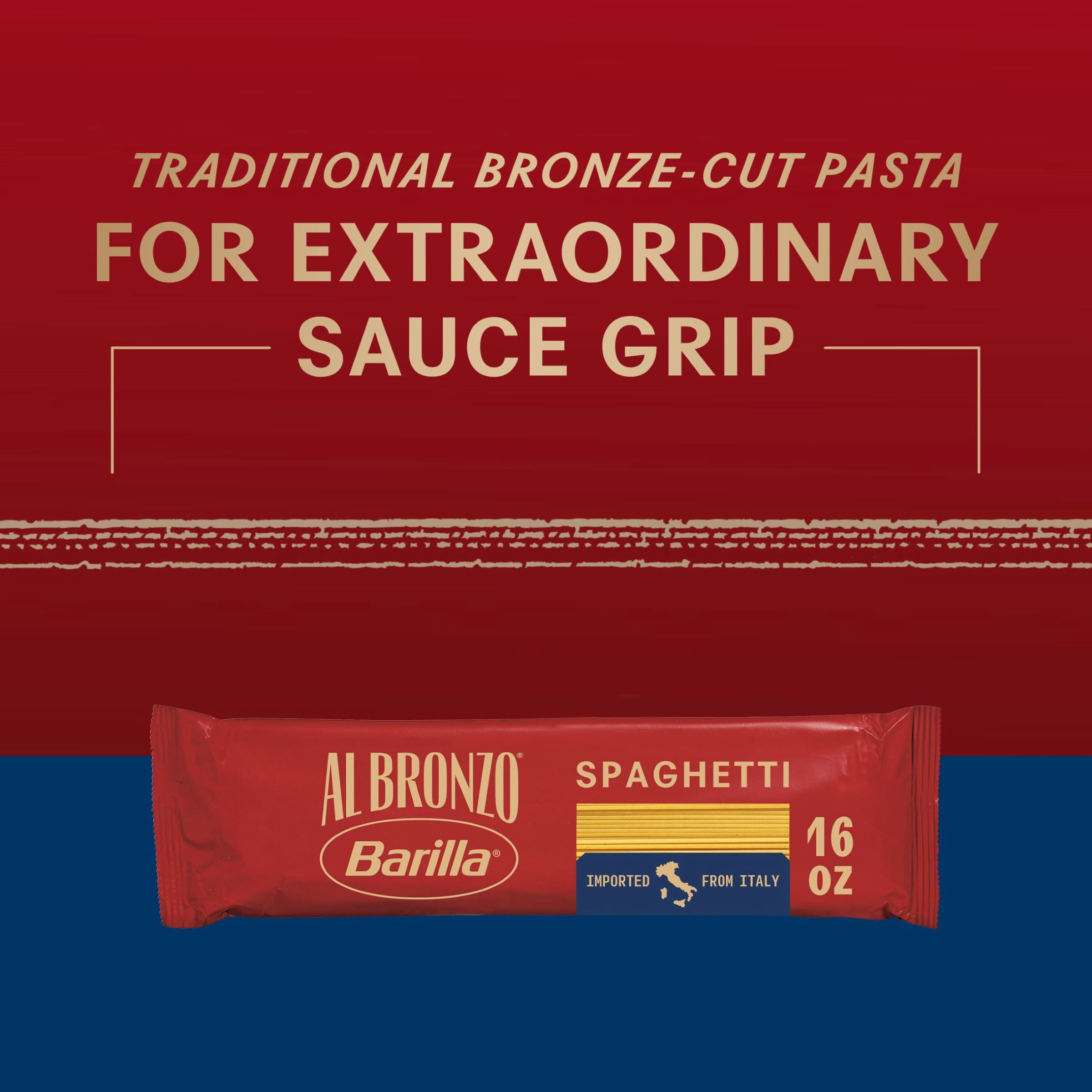 (3 pack) Barilla Al Bronzo Bronze Cut Spaghetti Pasta, 16 oz.