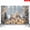 3×5FT, variant on CasaVelle Christmas Backdrop, Snowman Winter Window Scene with Snowy Trees and Lanterns, Polyester, 3 x 5 ft