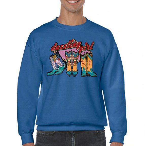 Dazzling Girl Sweatshirt Blessed and Lucky Cowgirl Cute South Vintage Retro American Heritage Tradition Crewneck