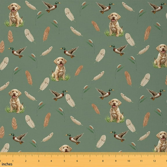 Castle Fairy Teenagers Mallard Duck Fabric by the Yard 1 Yard,Green Wheat Home Decor Fabric by the Yard,Animal Dog Room Decor Fabric by the Yard,Ultra Soft Home Decor