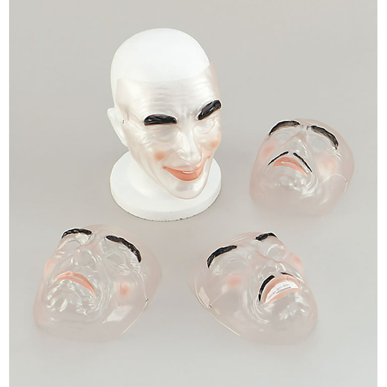 Mens Transparent Male Plastic Masks Cardboard Dozen Halloween