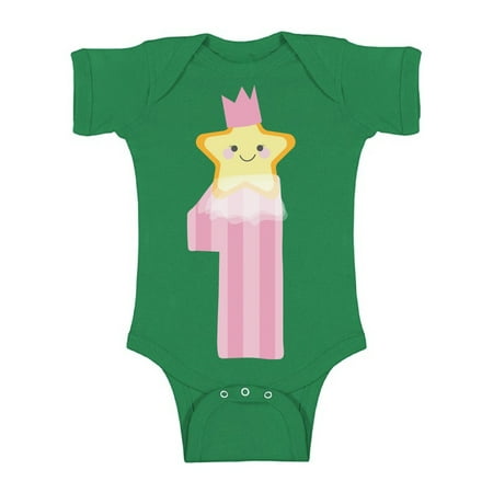 

Awkward Styles 1st Birthday Girl Baby Bodysuit Little Star Romper