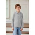 thumbnail image 3 of Arshiner Boys Fall Polo Shirts Long Sleeves Color Block Half Button Polo Shirts with Pocket, 3 of 7