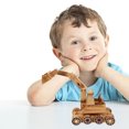 thumbnail image 4 of KAKOWELY small excavator toy Wooden Excavator Toy For Kids Small Digger Vehicle Plaything Construction Play Toy Miniature Engineering Vehicle Model Small Excavator Toy, 4 of 5