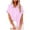 Pink, variant on Womens Linen Button Down Shirts Short Sleeve Summer V Neck Collared Casual Shirt Tops