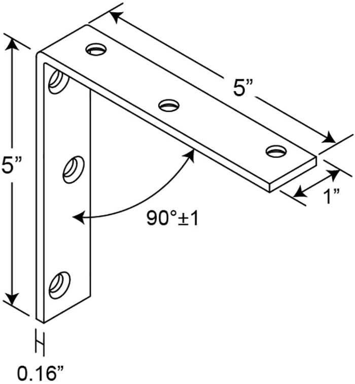 Angle Corner 10 Pack Steel Construction Zinc Plated 4-Hole Bracket 2 in