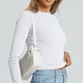 thumbnail image 5 of Dyfzdhu Long Sleeve Shirts For Women Long Sleeved Round Neck Slim Bottom Sweater Basic Clothing For Outdoor Wear Sports Top Womens Blouses, 5 of 6