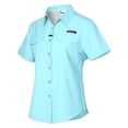 thumbnail image 2 of Women's UPF 50+ UV Protection Shirt, Short Sleeve Fishing Shirt, Breathable and Fast Dry Pale Light Blue 2XL, 2 of 7