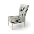 thumbnail image 3 of Designart "Beige Minimalist Collage IV" Multi-Color Patch Upholstered Accent Chair - Modern Arm Chair For Bedroom, 3 of 5