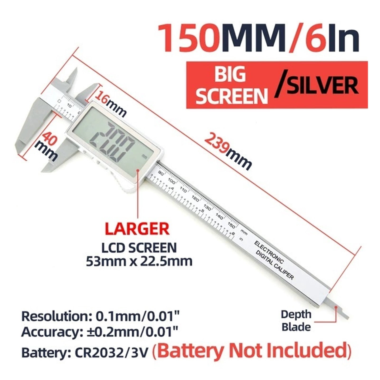 Plastic Digital Caliper Carbon Fiber Metric Electronic Vernier Calipers Woodworking Tools Micrometer
