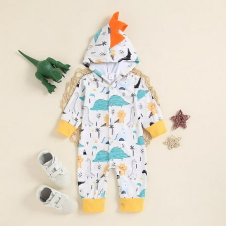 

Baby Girls Boys Clothes Autumn Baby Boys Dinosaur Print Romper Clothes Newborn Infant Boy Long Sleeve Outfit Jumpsuit Crawling Clothing