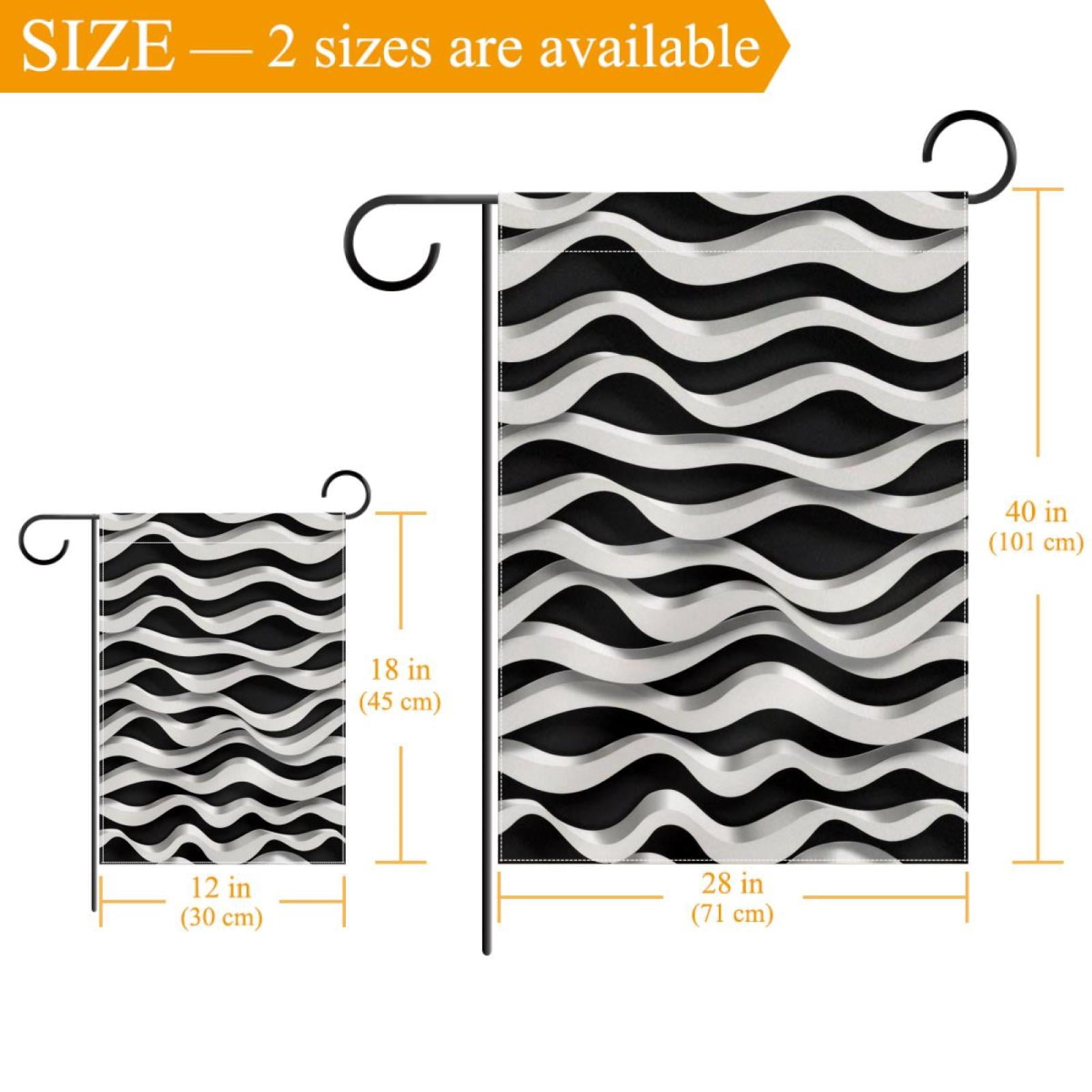 Geometric Wave Double Sided Garden Flag Decorative Weather Resistant Yard Flag, Large DIY Vertical Flag for Farmhouse Patio Lawn, 28x40 Inch