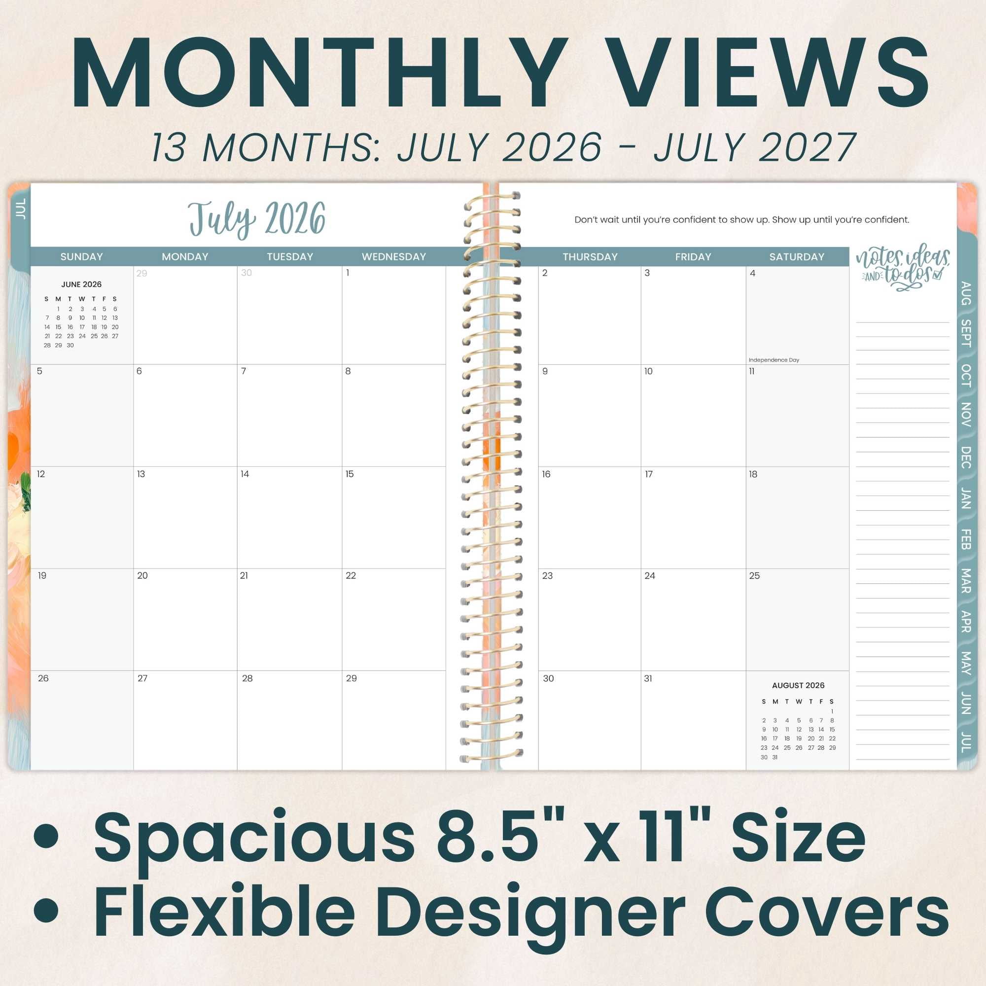 bloom daily planners 2026-2027 Academic Planner, 13 Month Monthly & Weekly, 8.5" x 11" Soft Cover, Stickers Included, Painted Peonies