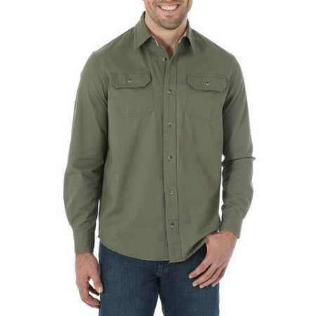Wrangler - Long Sleeve Woven Solid Shirt - Walmart.com
