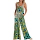 thumbnail image 1 of Gibobby Mono Bombachos Monos de mujer Verano Casual Suelto Sin mangas Patchwork Doble bolsillos Mono Estampado floral Boho Pierna ancha Babero en general(Verde， M), 1 of 5