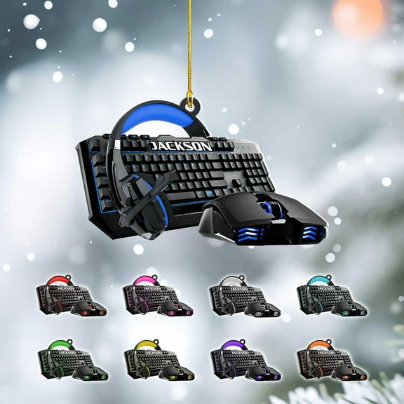 Personalized Computer Ornament, Pc Computer Christmas Ornament Gaming Ornaments Gaming Chair Ornament Headphone Ornament Computer Monitor Ornaments Gaming Computer Ornaments Xmas Gifts Boy Girl (PC7)