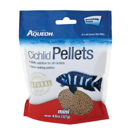 Aqueon 06180 Cichlid Food Mini Pellets 4-1/2-Ounce (Pack of