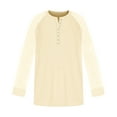 thumbnail image 7 of YUGYXL Plus Size Tops for Women Loose Fashion Lace Long Sleeve Button Up Shirts Dressy Casual Lightweight Pullover Beige XXXXXL, 7 of 7