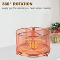 thumbnail image 5 of Vacemry Under $5 Metal Rotating Cutlery Rack, 4 Compartment Utensil Organizer for Kitchen Table, 360 Degree Spinning Silverware Holder for Restaurant Home, Rose Gold, 5 of 9