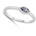 thumbnail image 4 of CHOOSE YOUR COLOR Promise Multi-color CZ Marquise Ring .925 Sterling Silver Band Black Female Size 8, 4 of 4