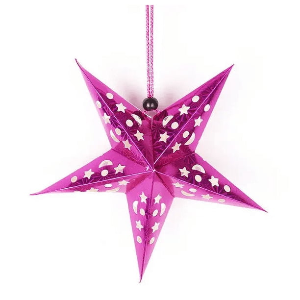 30cm estrella de papel de Navidad hogar encantador DIY estrellas Navidad cadena colgante estrella decoración para fiesta de Navidad adornos de árbol