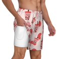 thumbnail image 3 of Picia Milk Tea pattern Mens Swim Trunks with Compression Liner Stretch Beach Shorts Quick Dry with Zipper Pockets No-Chafing Board Shorts-Medium, 3 of 9