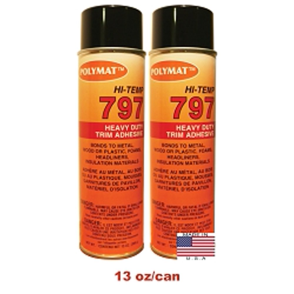 2 20oz Can (13oz net) Polymat 797 HiTemp Spray Glue Adhesive Industrial Grade High