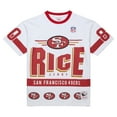 thumbnail image 2 of Men's-Mitchell & Ness Jerry Rice White San Francisco 49ers Name & Number Team Origins Vintage Logo T-Shirt, 2 of 7