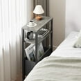 thumbnail image 4 of Narrow End Table with Magazine Rack - Classic Oak Grey Design, 4 of 6