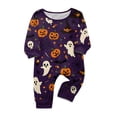 thumbnail image 4 of Halloween Pajamas, Halloween Matching Family Pajamas Black White Ghost Pumpkin Print Long Sleeve 2Pcs Pj Set Soft Sleepwear Nightwear Loungewear Holiday Party Costume Festive Spooky Season for Family, 4 of 4