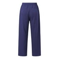 thumbnail image 5 of Women's Pants Fashion Casual Pants For Women Casual Cotton Linen Lightweight Summer Relax Fit Elastic Waist Plus Size Solid Long Trousers, 5 of 7